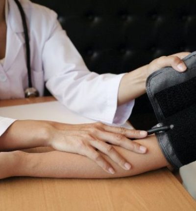 checking arterial blood pressure